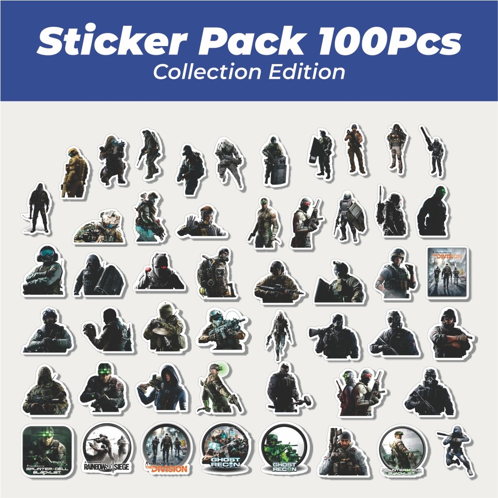 

Hot Stiker Game Series Tom Clancy's Game Mix Lucu Anti Air Stikers Berperekat Waterproof Sticker Decal Buat Motor Helm Buku Journal Koper Casing HP Laptop Botol Minum