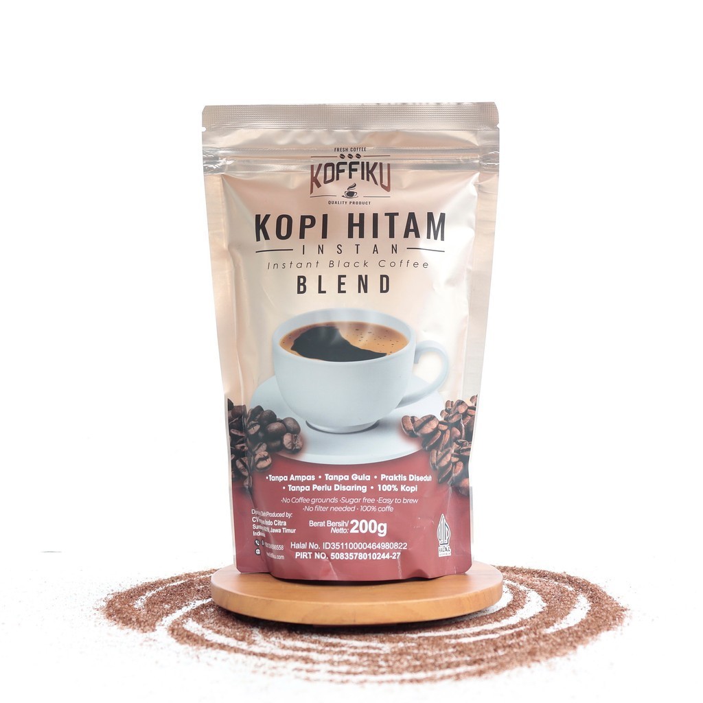 

200g BLEND arabica dan robusta Kopi Hitam Tanpa Ampas - KOFFIKU