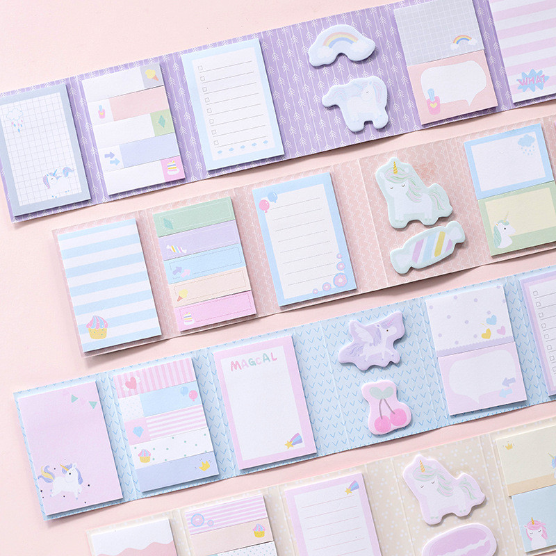 

Dreamy Unicorn Memo Notepad Sticky Notes School Supplies Cute Stickers Paper Bookmarks Korean Stationery