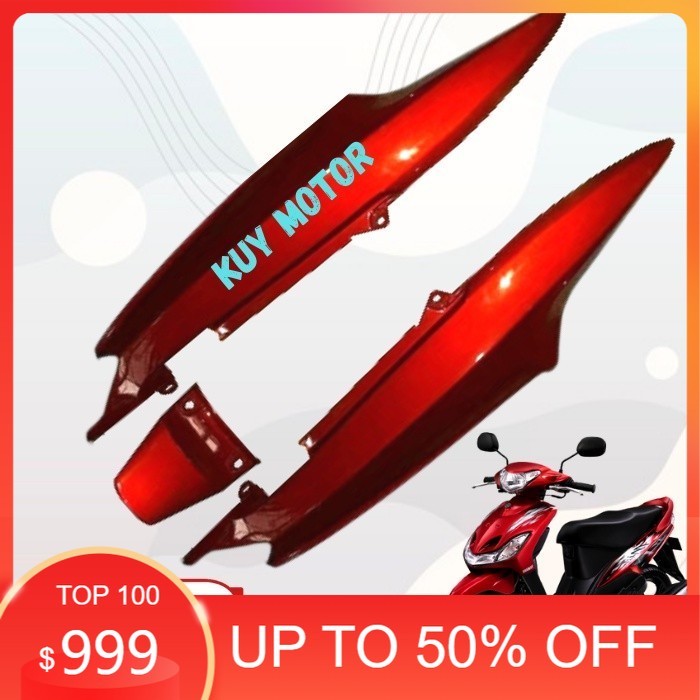 Body Belakang Dan Tutup Mio Sporty Smile Tahun 2007 - 2012 Merah Marun - Packing Kardus