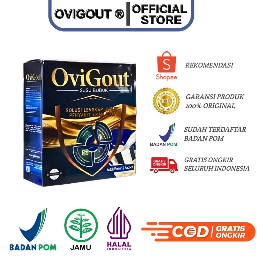 

OVIGOUT Susu Untuk Asam Urat dan Nyeri Sendi | Ovigout 1 Box isi 12 Saset