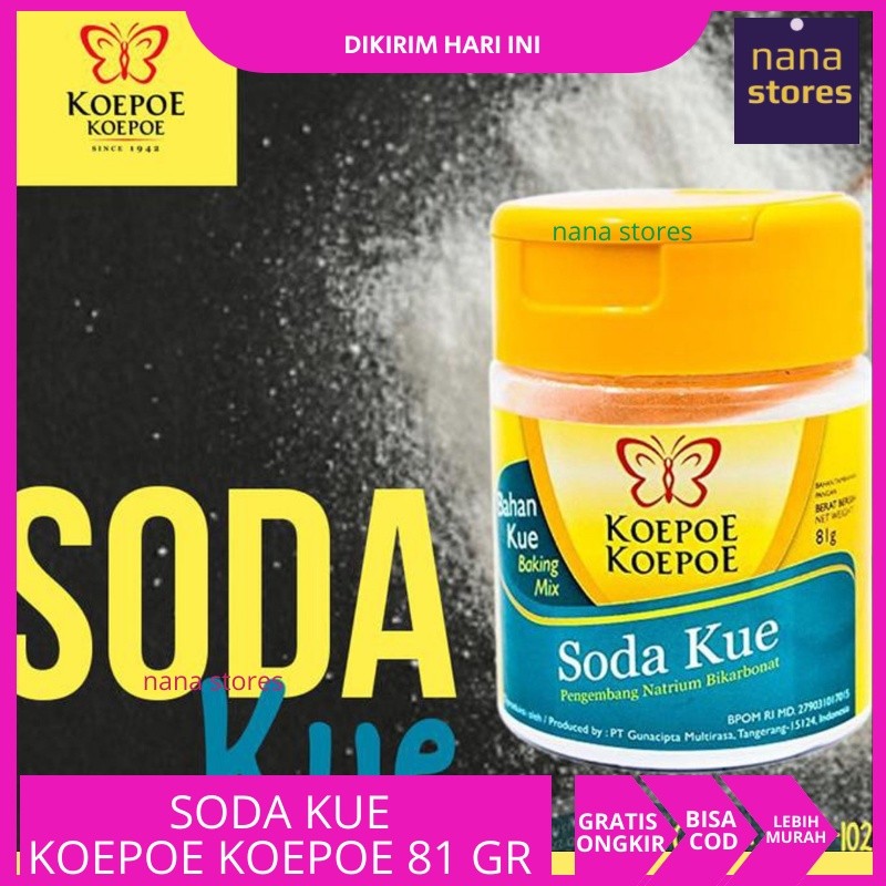 

Soda Kue Koepoe Koepoe Baking mix Baking Soda Natrium Bikarbonat 81gr