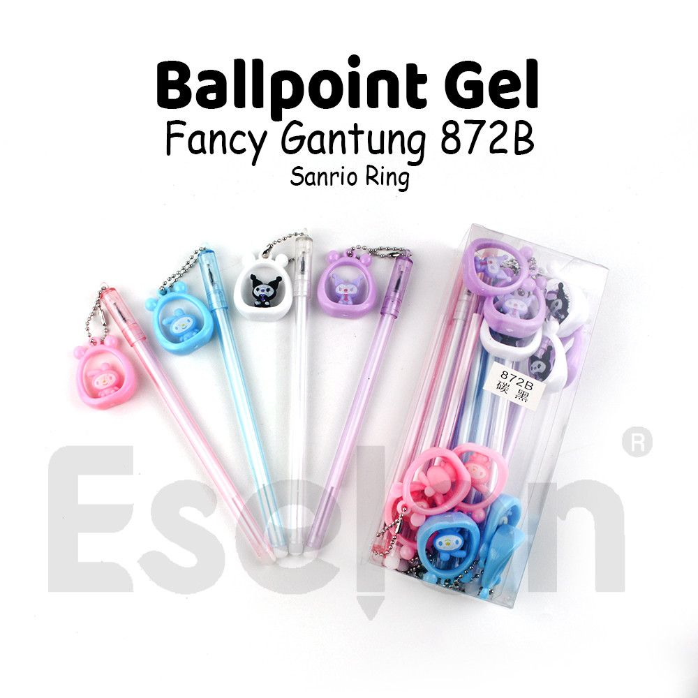 

12Pcs Ballpoint Gel Gantung Ring Sanfriends / 1 Pak Pulpen Gel Karakter 872