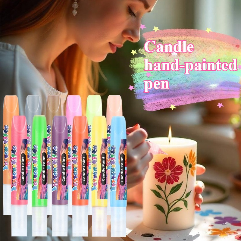 

10ml 24-color Aromatherapy Candle 3D Three-dimensional Painting Hook Line Pen DIY Ceramic/Metal Product Decorative Painting Pens