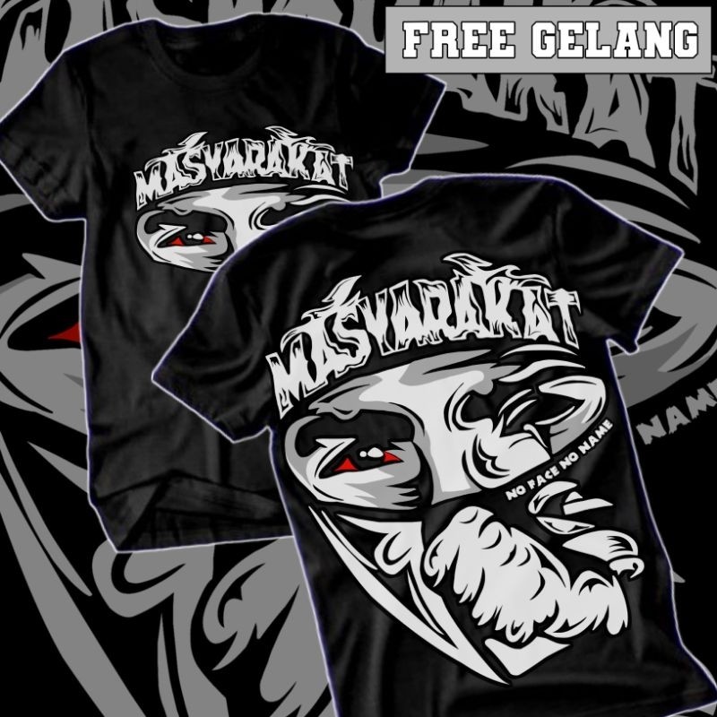 Kaos Masyarakat No Face No Name Free Gelang