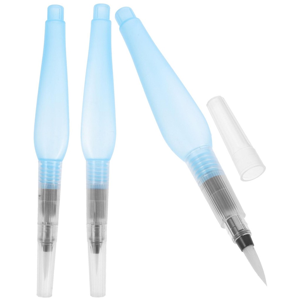 

3 Pcs Refillable Watercolor Brushes Set Pointed Tip Supplies Durable Reusable Easy Clean Drawing Pens