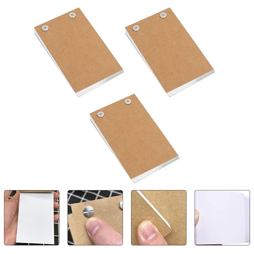 

3 Pcs Multi Functional Blank Notepads Mini Memo Pads Drawing Paper Creative Scrapbook Portable Workbooks Small Size
