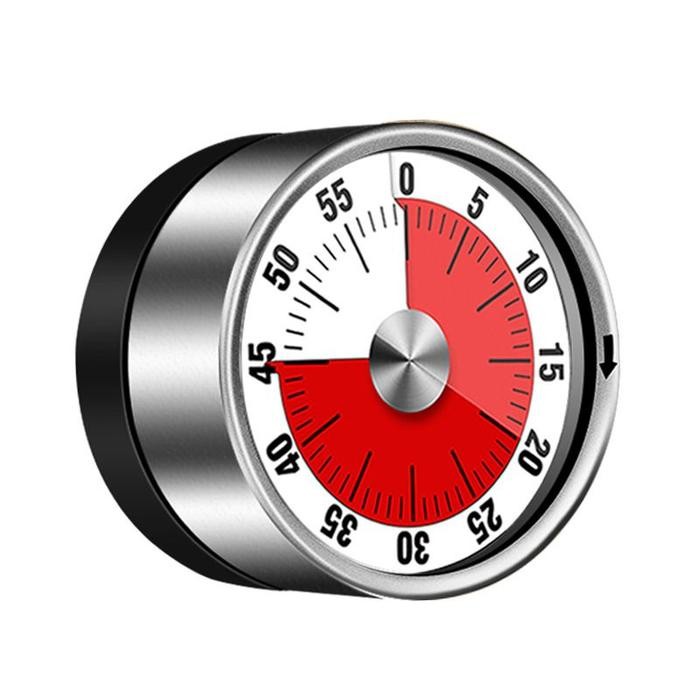 Timer Dapur Magnet Digital Manual Putar Mechanical Timer Alarm Masak - Perak