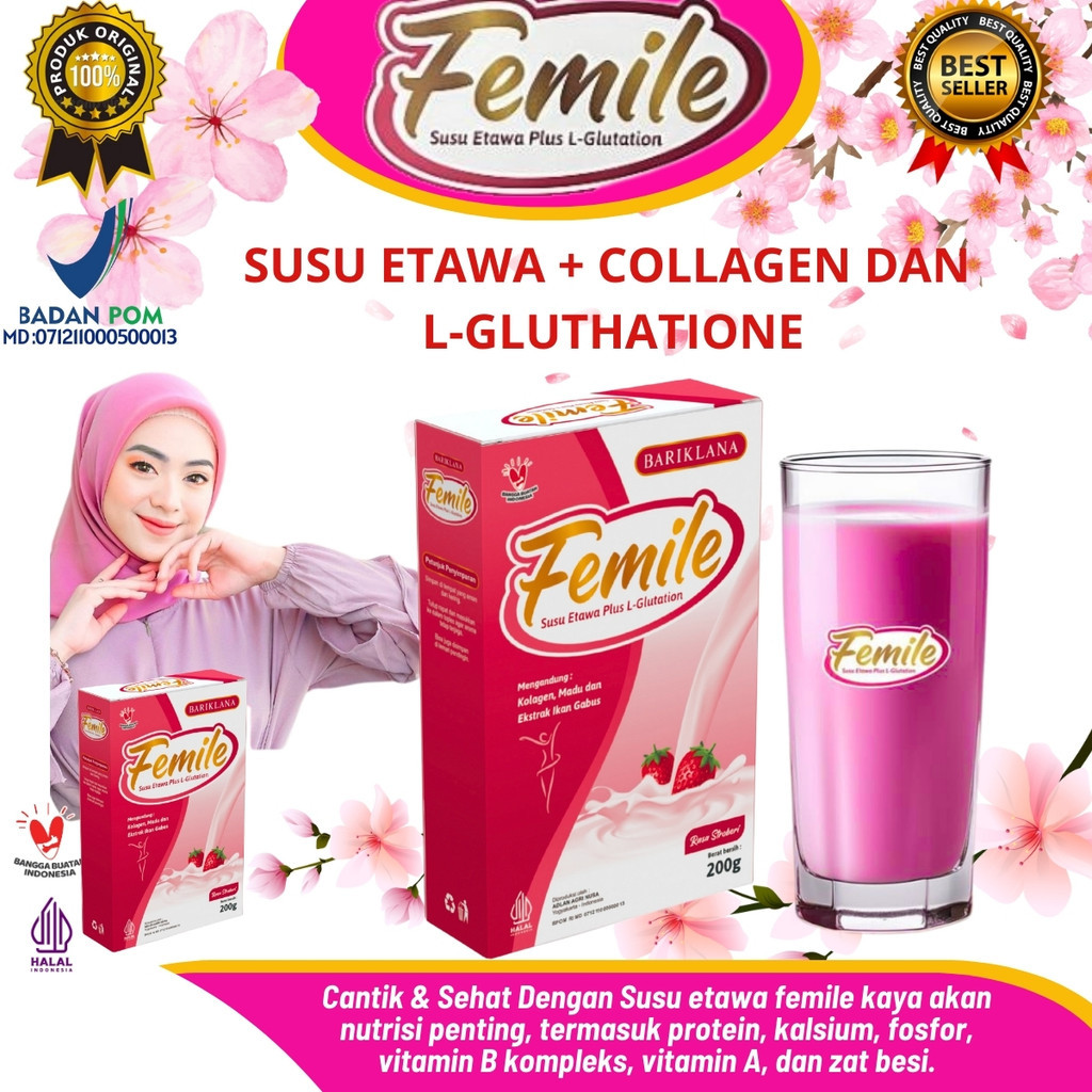 

Femile Susu Etawa Plus L-Glutathione – Cerahkan Kulit, Sehat dari Dalam, Susu Kambing Wanita 200gr