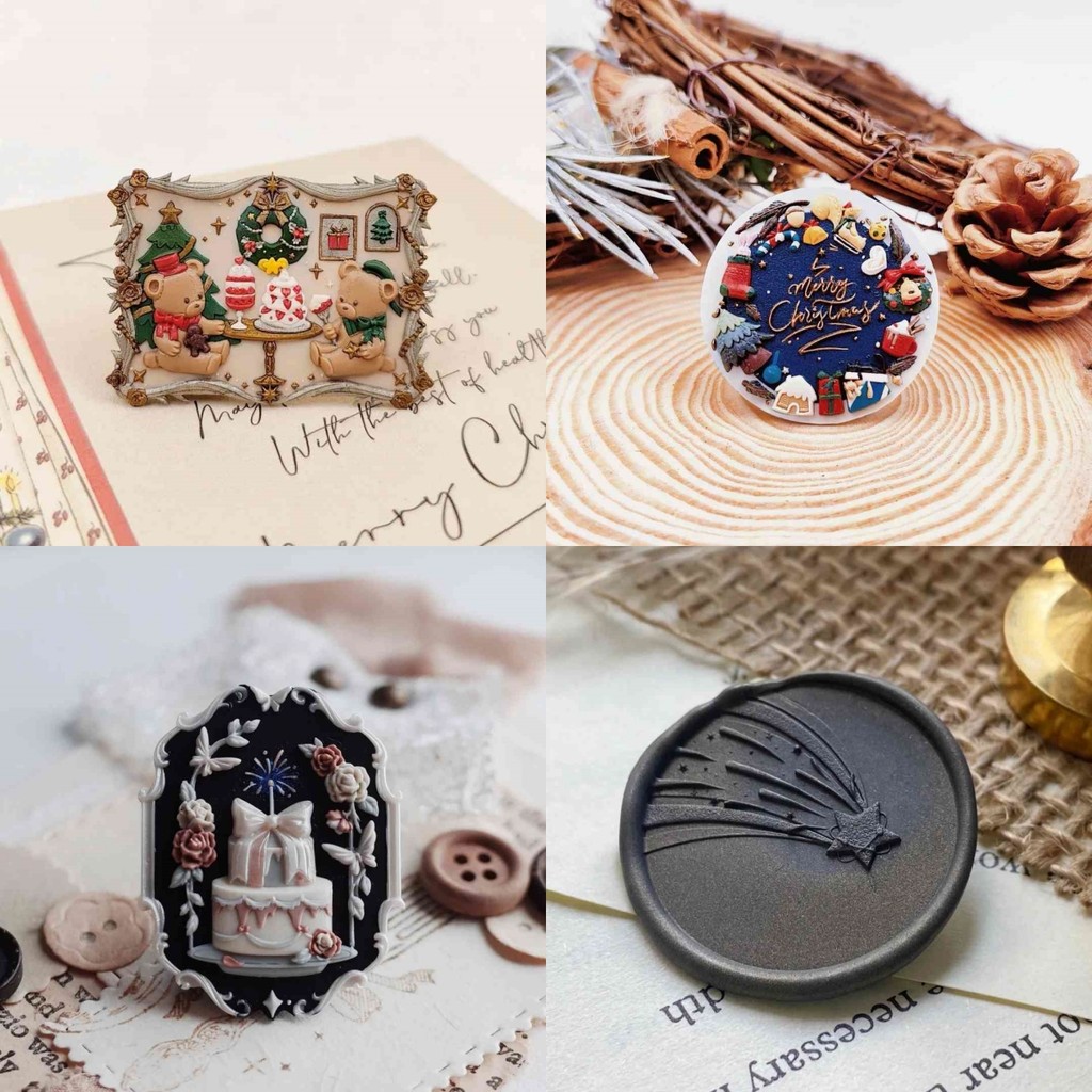 

Creative Stamp Fire Stamp Wax Brass Stamp Head Bear Cake Opposite Embossed Peace Fruit Tree Wishing Socks Stamp Toy