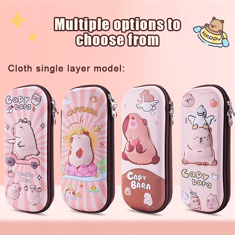 

Multifunctiona Pen Pouch 3D Capybara Pencil Case Drop Resistant Large Capacity Pen Box Stationery Student School Supplies
