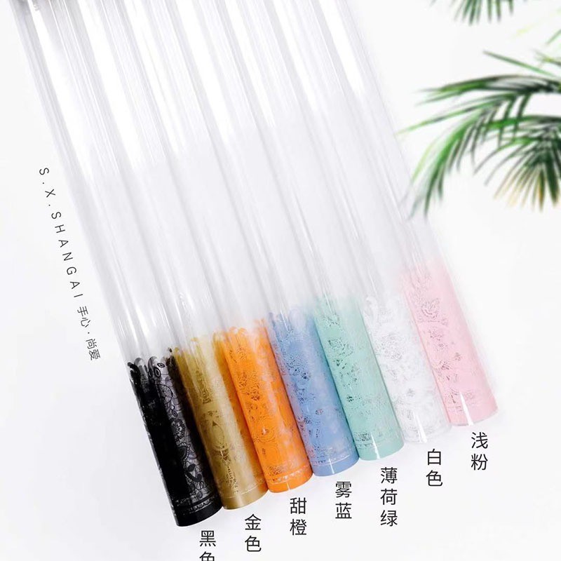 

[ 20 LEMBAR ] Flower wrapping paper Transparant Waterproof list berenda KB6129