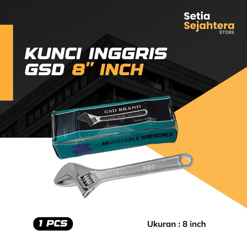 GSD Kunci Inggris 8 inch Baco Bago Bahco Adjustable Wrench - 1 pcs