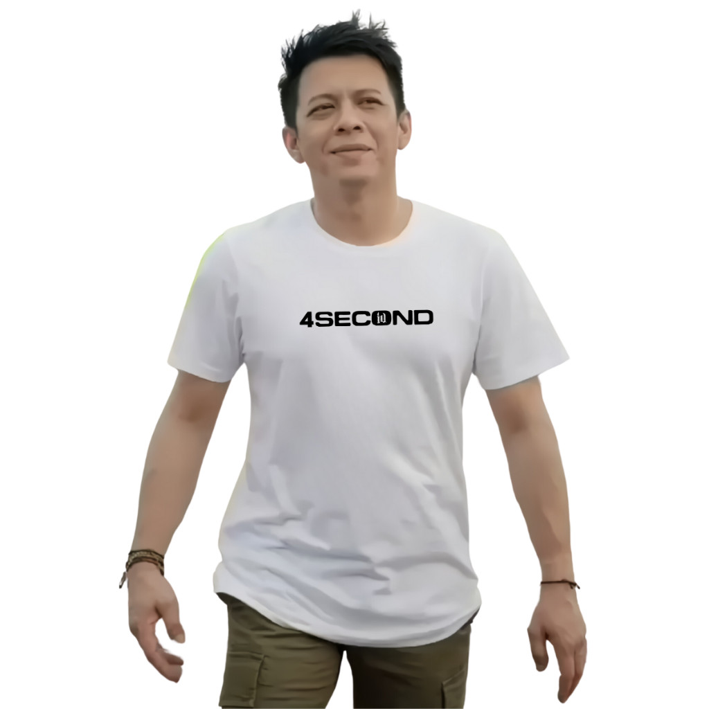 4Second Kaos Distro Ariel Noah Katun / Kaos Four Second Pria Dewasa / Baju Kaos Ariel 4Second Putih