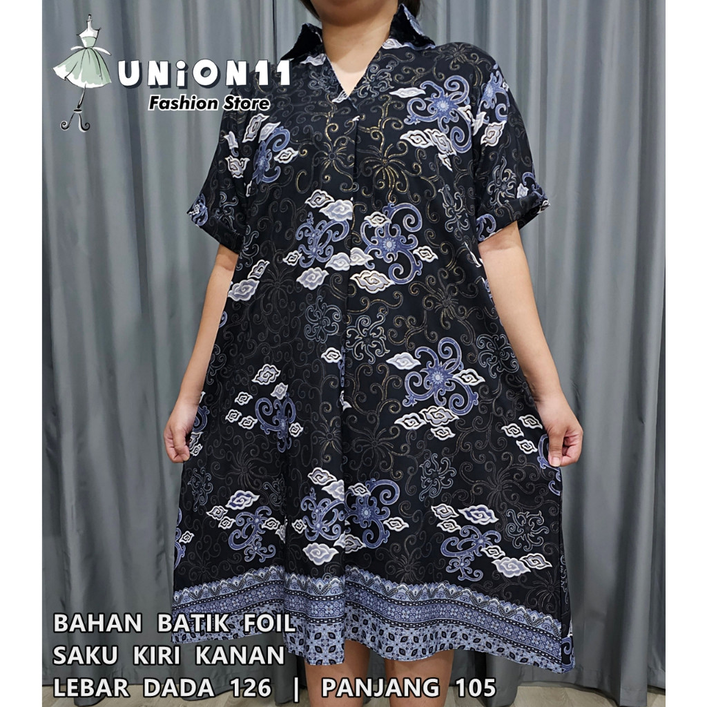 [𝗗𝘆𝗻𝗮𝗿𝗮] DRESS BATIK JUMBO WANITA / DRESS JUMBO WANITA LD 126 / BAJU JUMBO WANITA / BAJU KERJA WANIT