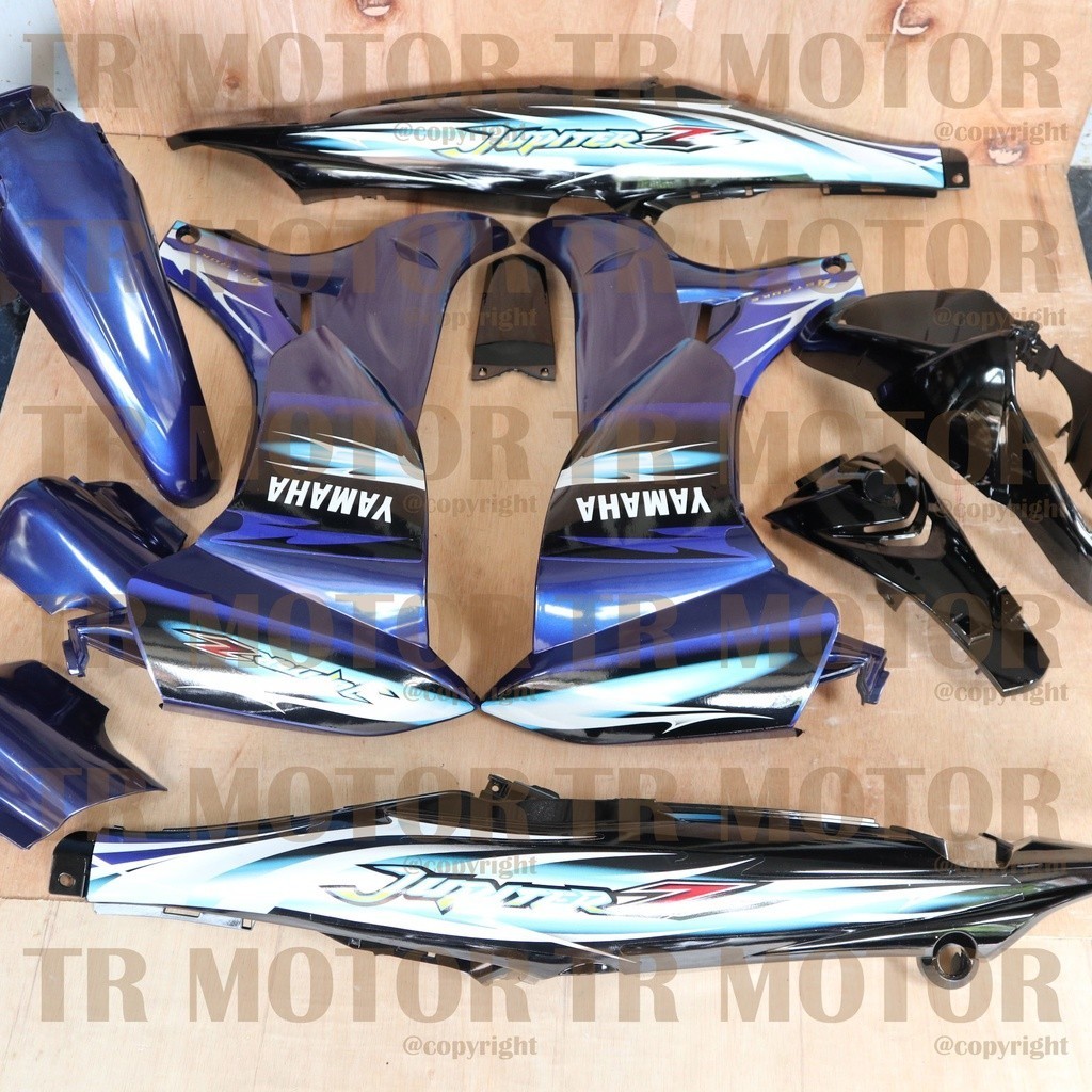 Cover Body Jupiter Z New Burhan 2007 Biru Hitam Full Set Halus Bodi Jupiter Z Burhan Body Jupiter Z 