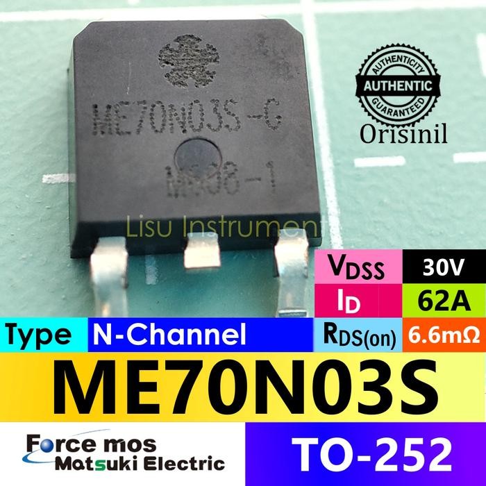 ME70N03S 30V 62A N-Channel MOSFET 70N03 TO-252 Matsuki ORIGINAL