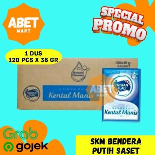 

Frisian Flag Susu Kental Manis Putih 1 Dus 120Pcs x 37Gr - Bendera 37 Gram 38Gr 38 Renceng Saset Sachet 20x6pcs Bungkus Pak Box Karton Carton Dus Energo Biru