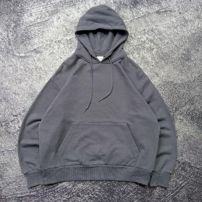 Jaket Hoodie TOFFE abu basic polos murah size xxl