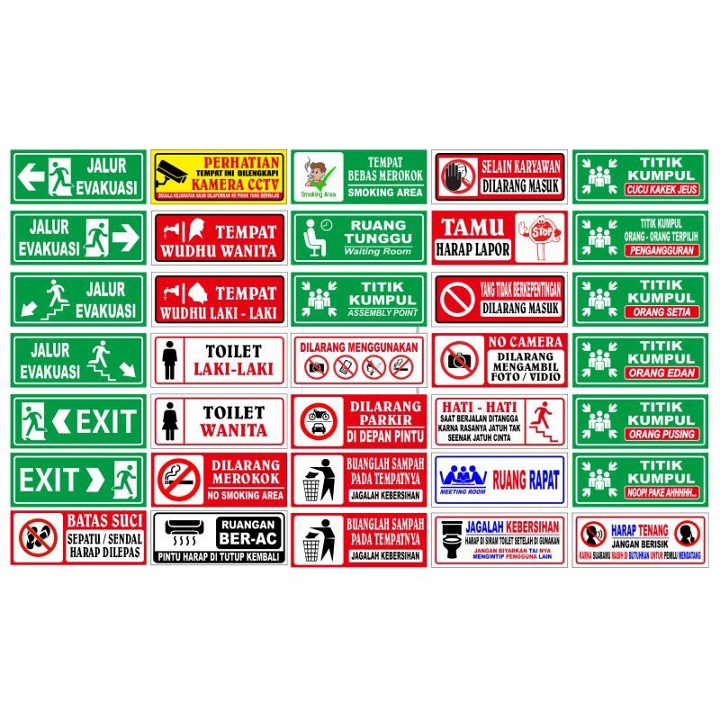 

AKRILIK JALUR EVAKUASI/CCTV/TOILET/DILARANG MEROKOK DLL