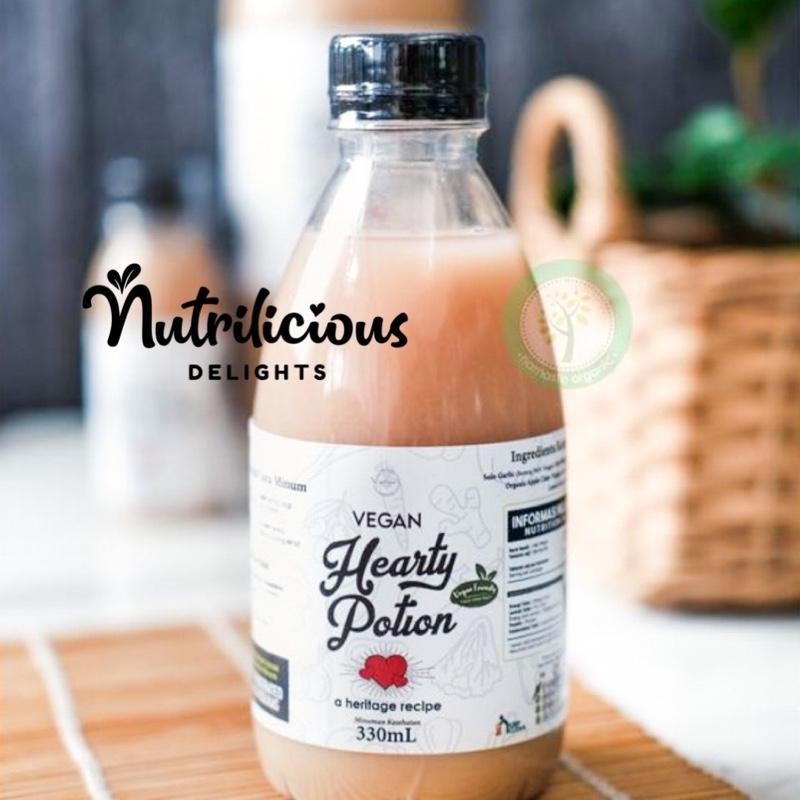 

330 ml Vegan Hearty Potion Namaste Organic Jamu Minuman Herbal Bawang Putih Tunggal Jahe Cuka Apel Lemon Tanpa Madu