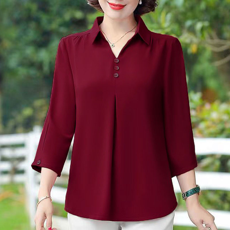 Blus Wanita Lengan Panjang Katun Premium - Kemeja Kerja Formal Wanita Motif Polos - Atasan Kantor El