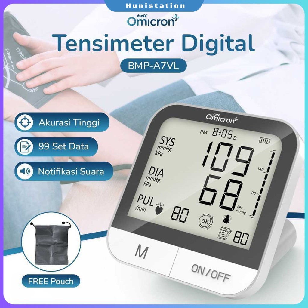 TaffOmicron Tensimeter Digital Pengukur Tekanan Darah English Voice - BMP-A7VL