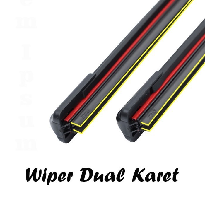 

Car Wiper Frameless Dual Blade Universal Model Karet Ganda Untuk Semua Jenis Mobil Dual Wiper Blade U hook 14" 16" 17" 18" 19" 20" 21" 22" 24" 26" 28" Premium Car Accessories Universal Windshield Wiper Blades Double Rubber Strip Wipers Blades for Car