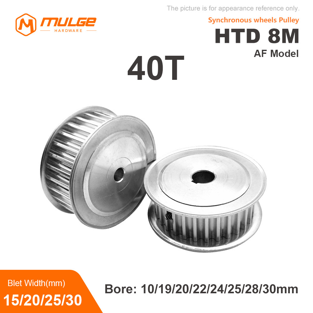 HTD 8M 40Teeth Timing Pulley 8M-40T AF Synchronus Pulley Keyway Bore 10/19-50mm For Width 15/20/25/3