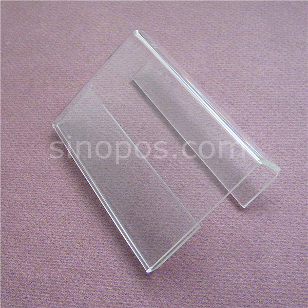 

Acrylic Shelf Talker, hanging sign Holder fold back clip, wire bin wall bar clear plexi advertise display tag ticket card label