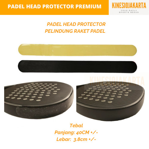 Padel Head Racket Protector / Pelindung Raket Padel Transparan & Hitam Premium Anti Gores