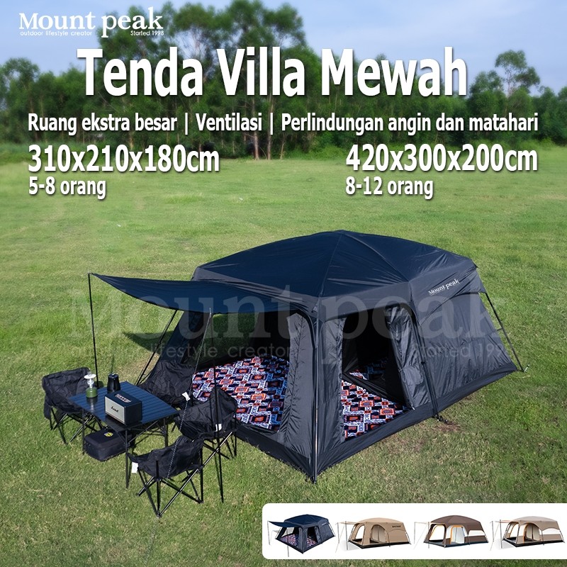 Mountpeak Tenda Camping Outdoor 2 Ruangan Tenda Glamping Waterproof Luxury Besar  Keluarga tenda  8-