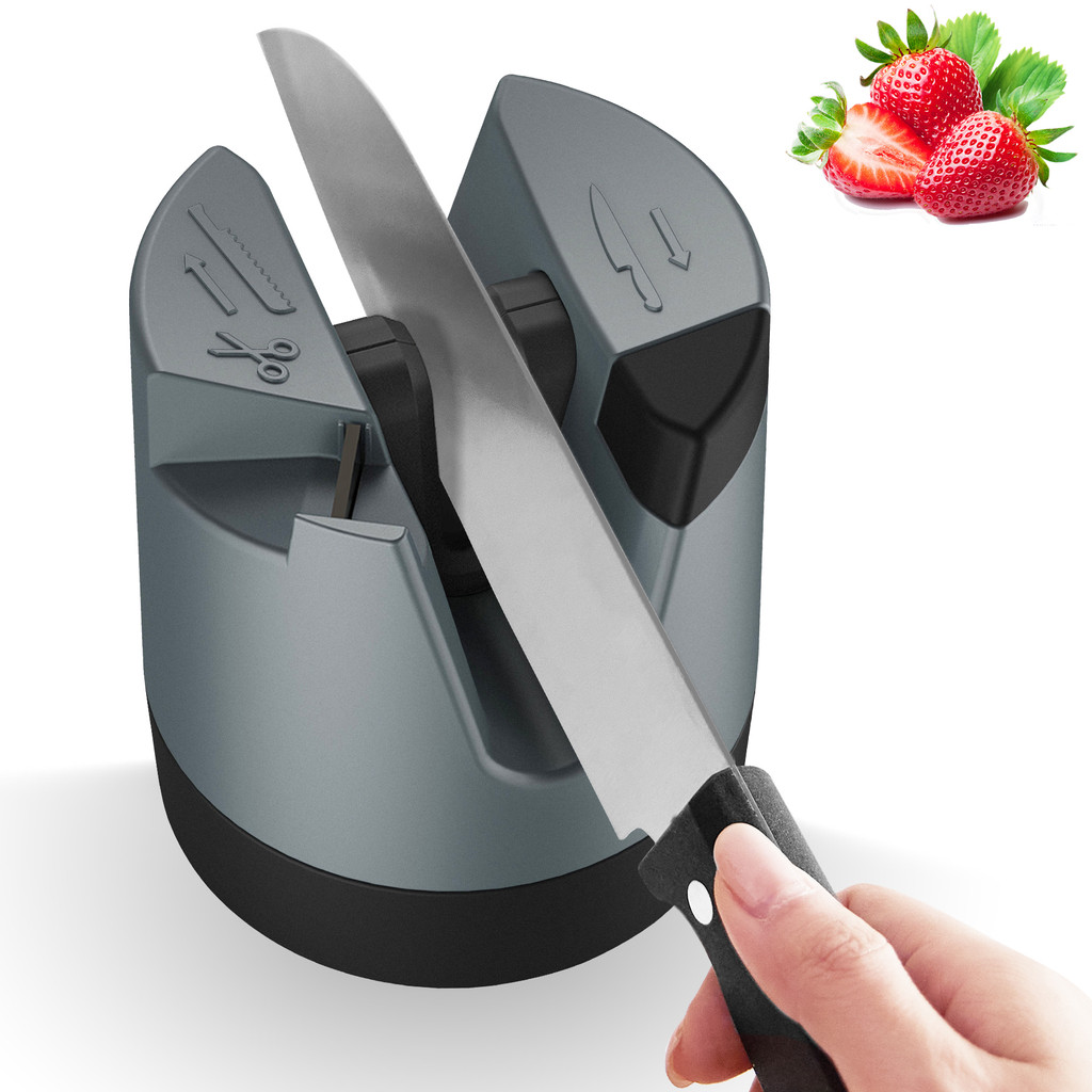 

Multi-function Knife Sharpening Tool, Professional Knife Sharpener for Straight Blade Knives, Serrated Knives & Scissors, Grey
