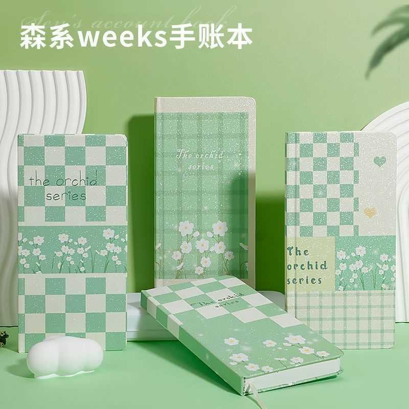 

Weeks Hand Ledger Bensen Series INS Beauty Notebook Sparkling Cover Grid Control Small Fresh Portable Notebook Random 1 Book