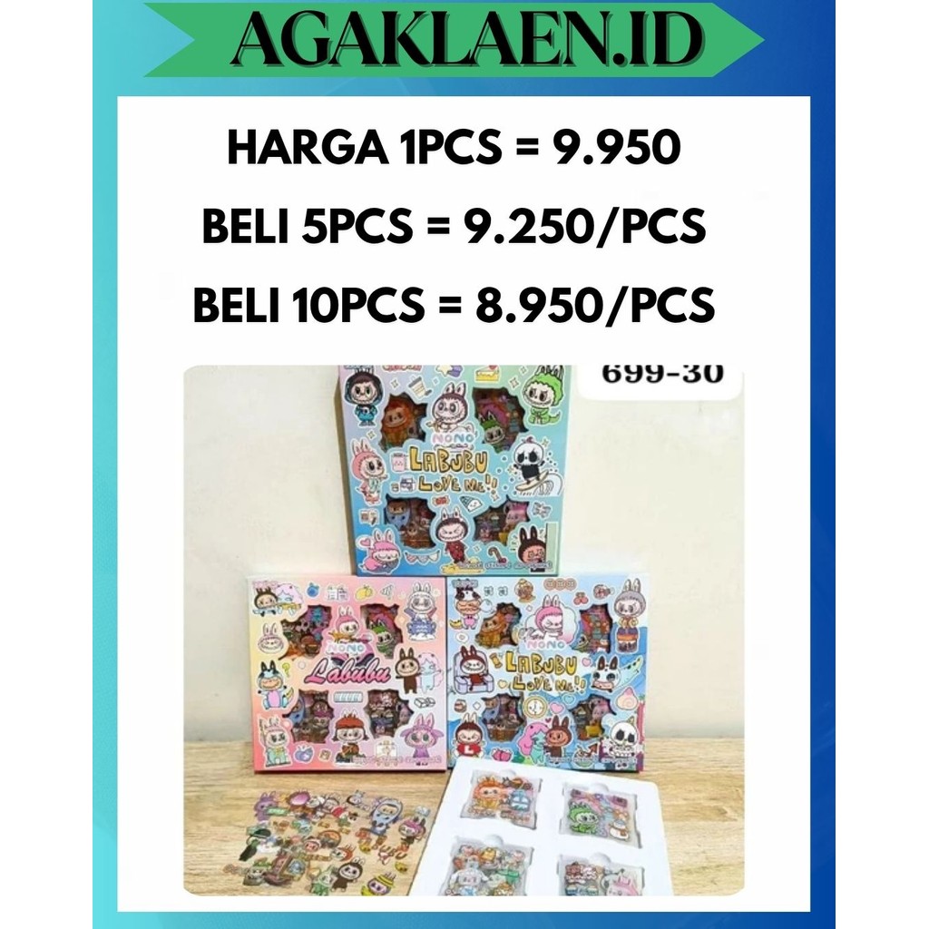

AL STICKER LABUBU VIRAL MOMO NONO ISI 100 LEMBAR / BOX WATERPROOF PET STIKER NEW