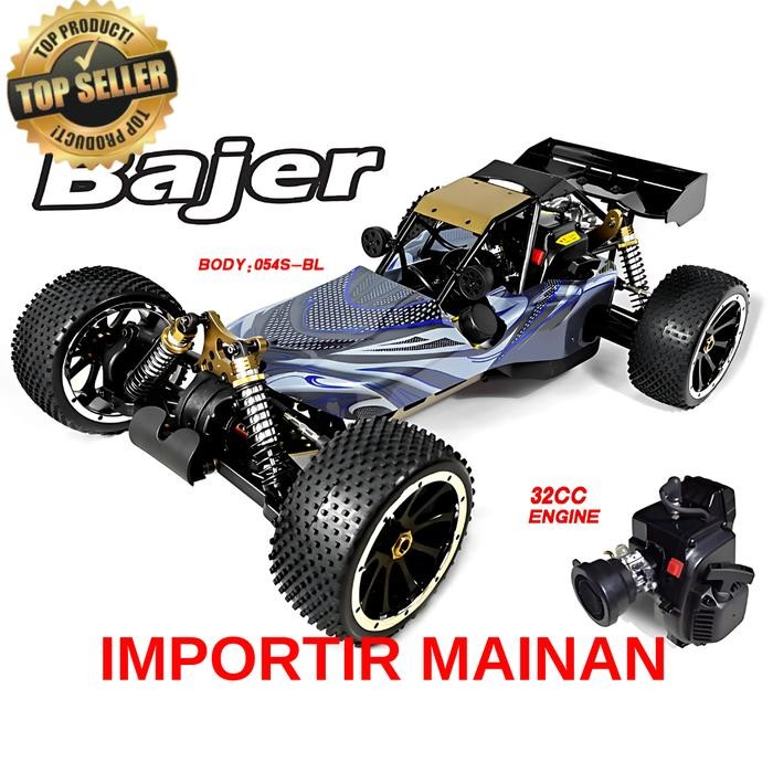 rc car buggy gasoline pakai bensin HSP Bajer 94054S engine 32CC 2TAK skala 1:5 - Biru by Urbanite st