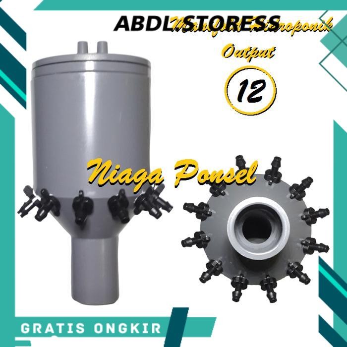 Manifold Hidroponik Output 12 Neple 7mm (Alat Pembagi Air Hidroponik)