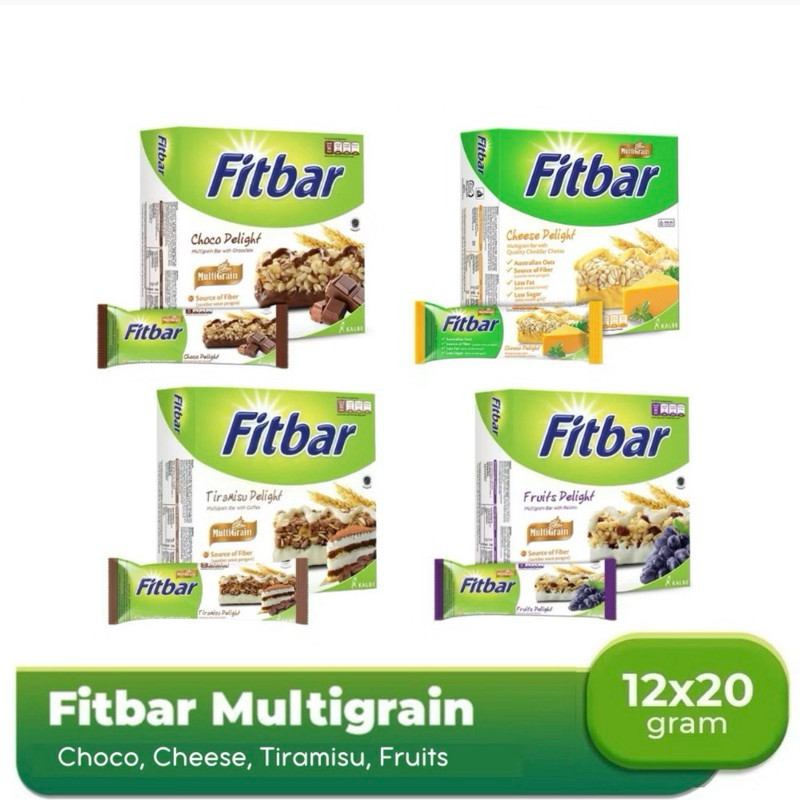 

Fitbar Snack Bar Choco Delight / Cheese Delight / Tiramisu Delight / Fruit Delight 12 x 20gr