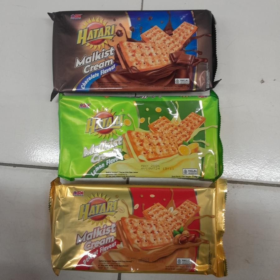 

Hatari Malkist Cream Sandwich Biskuit Rasa COKLAT / LEMON / PEANUT 118gr
