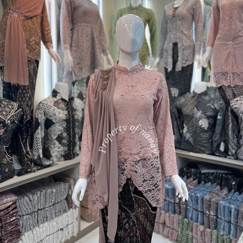 WINONA_STOREE / SETELAN KEBAYA SELENDANG  LEPAS/ PASANG KIRANA / OUTFIT KEBAYA KEKINIAN KIRANA / KEB