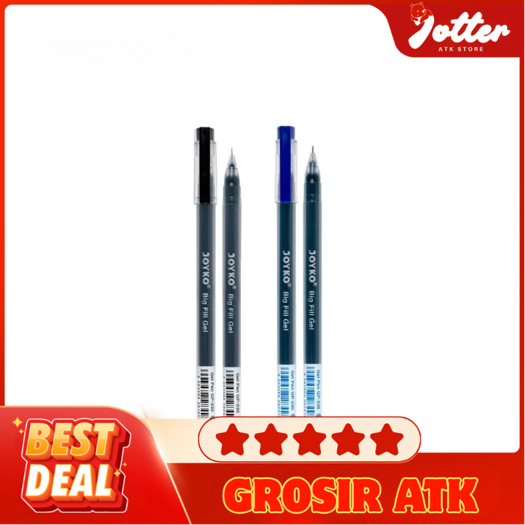 

(PACK) BALLPEN GEL JOYKO GP-330 BIG FILL 0.5MM HITAM - AM
