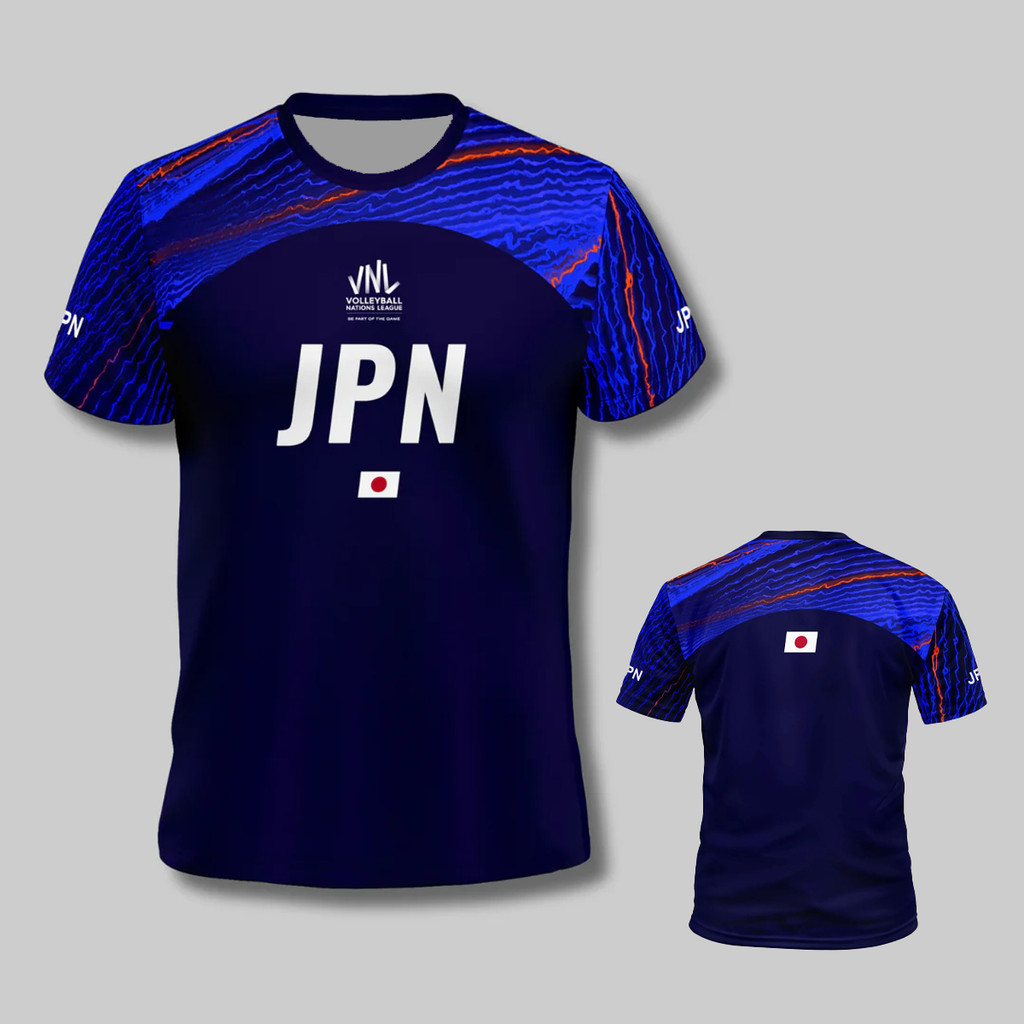 2025 New Arrive Style Japan VNL Blue Volleyball Jersey Man Women Sport T-Shirt Comfort Breathable Te