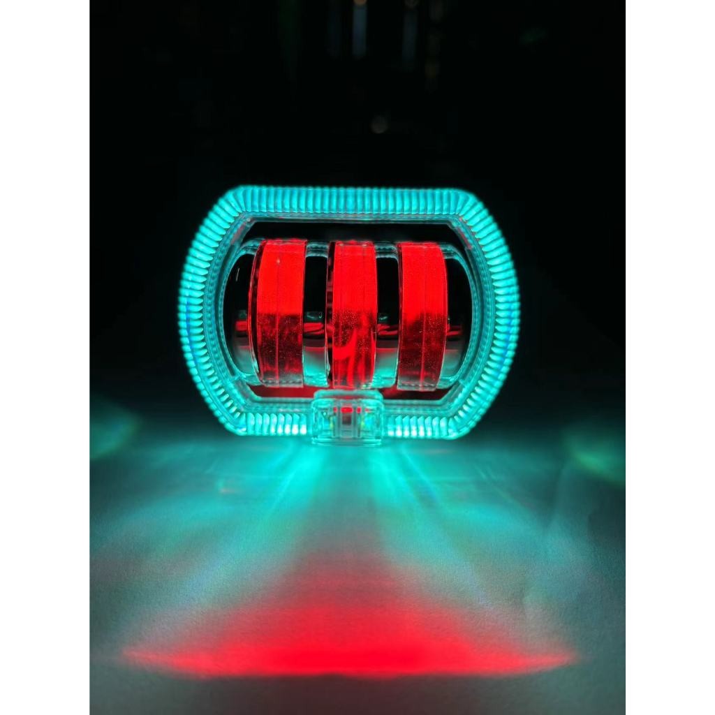 Projector BIled 3 Lensa 8D  Cut Off  Lampu Tembak LED biled 3inch Shroud + Devil Laser U20