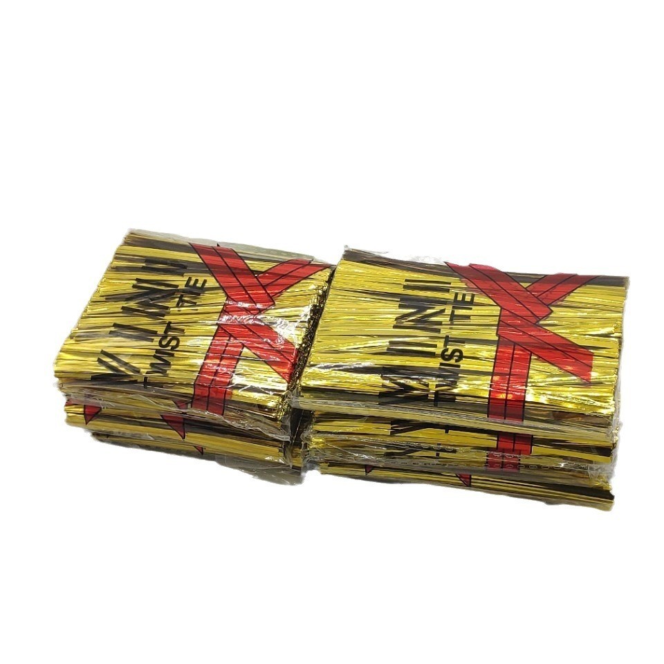 

1PACK ISI 100 - PITA KAWAT SOUVENIR / KAWAT TWIST TIE POTONG 8CM HANYA GOLD