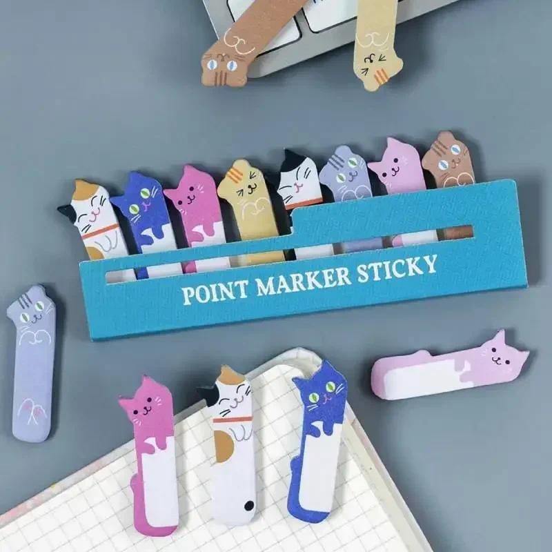 

240pcs Cat Page Memo Flags Cute Sticky Notes Bookmarks Self-Adhesive Index Tabs Kitty Sticky Notes Gift for Kids Office School