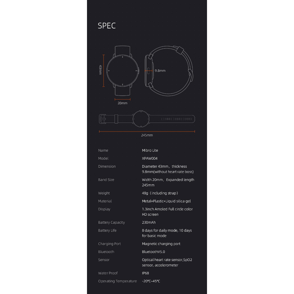 JAMIN MURAH Mibro Lite Smartwatch Amoled Display 15 Mode Sport Alt Air X1 Band(BISA LANGSUNG ORDER)