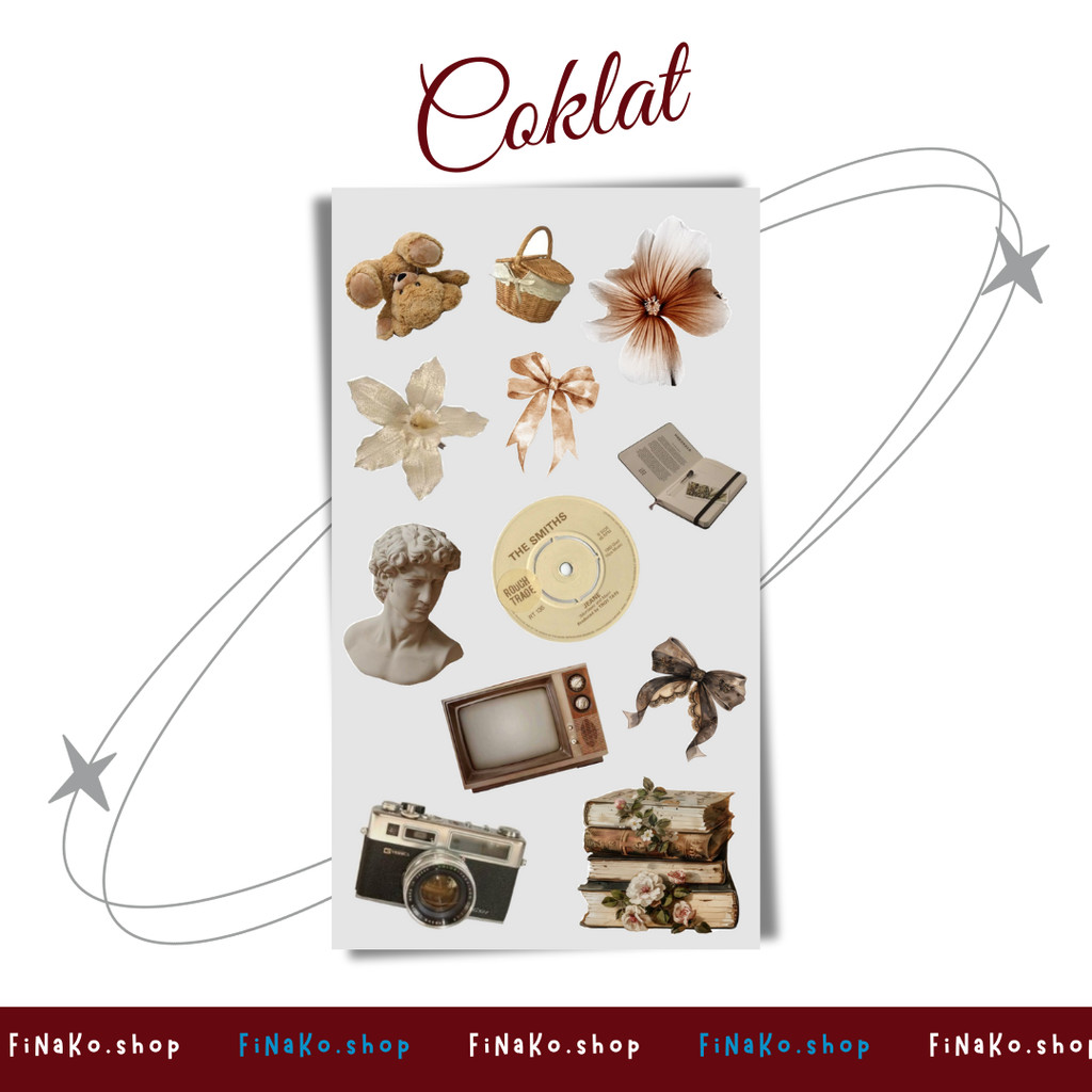 

Stiker Sheet Coklat Aesthetic Ins Korea Untuk Dekorasi Scrapbook, Sticker Journaling, Phonecase, Headphone, Stiker Lucu