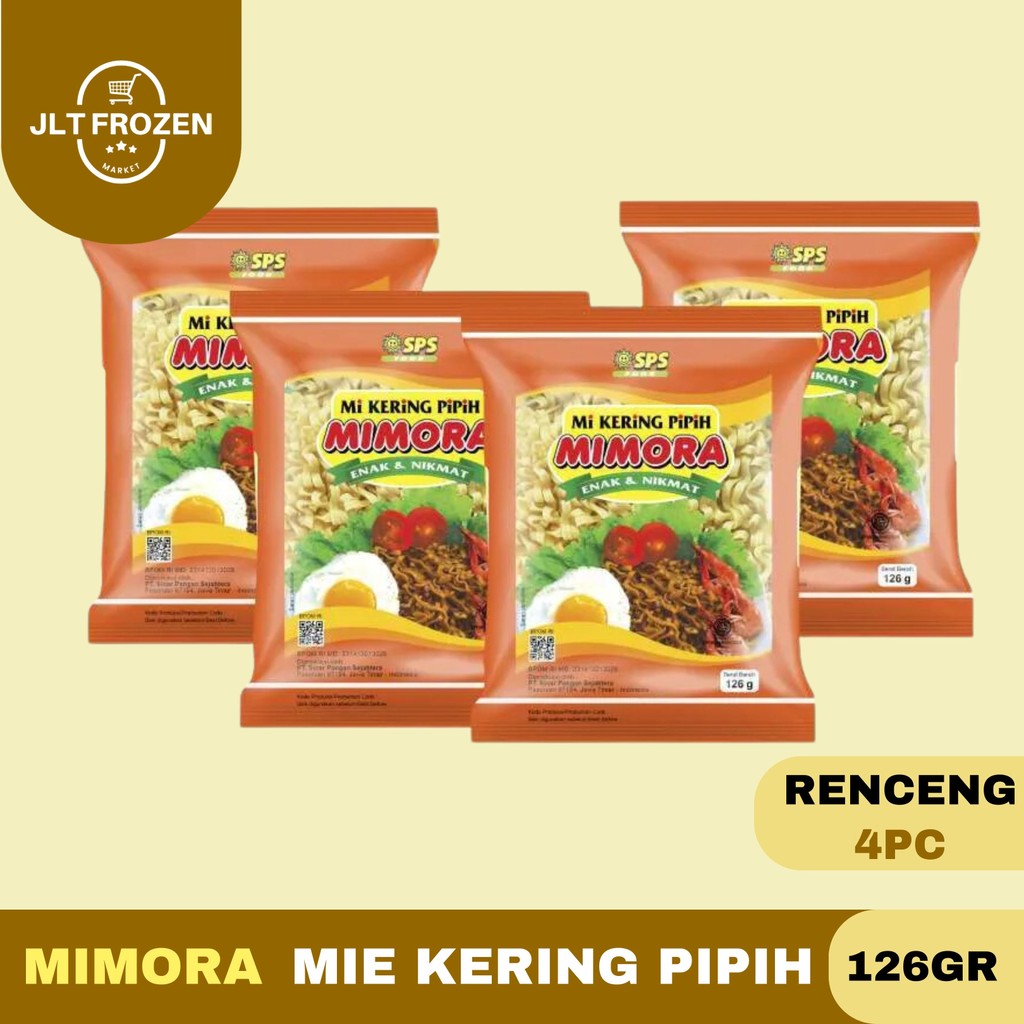 

Mimora MIe Kering Pipih / Mie Goreng Kemasan 126g 1 RENCENG/4PCS