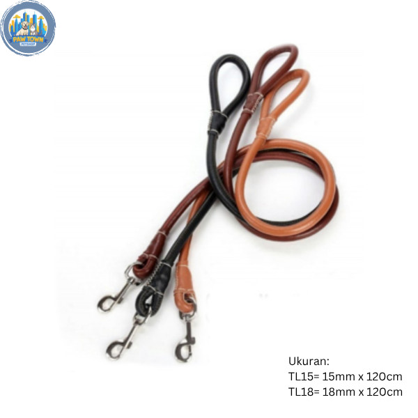 TALI TUNTUN ANJING KULIT SINTETIS - TALI JALAN ANJING - DOG LEASH