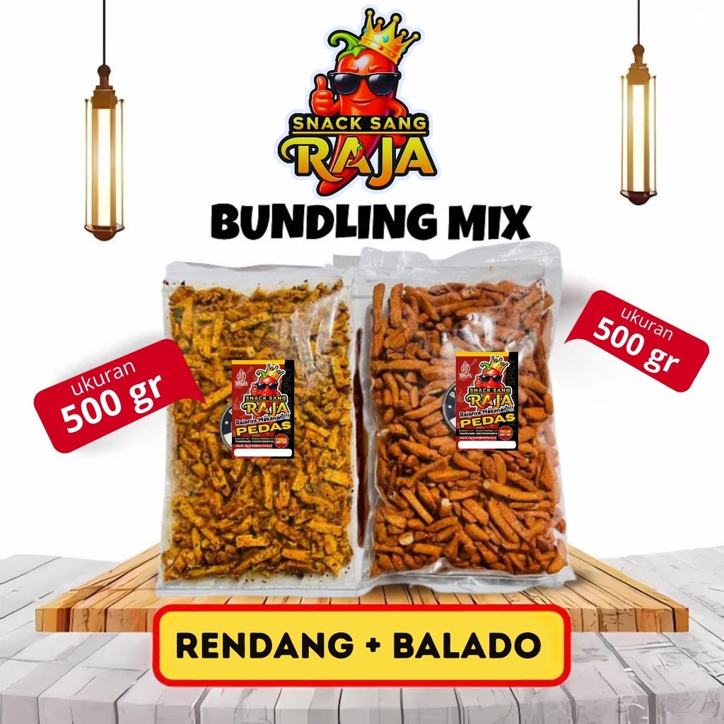 

Snack Sang RAJA - Basreng Beli 1 Dapat 2 Rasa Balado Dan Rasa Lainnya Bundling 500gr